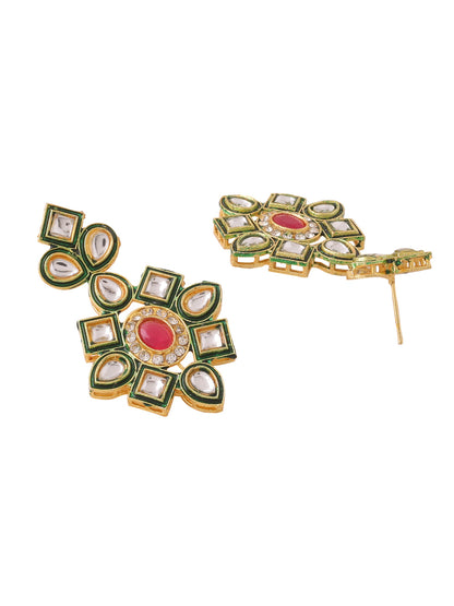 Gold Plated Kundan Studded Jewellery Set