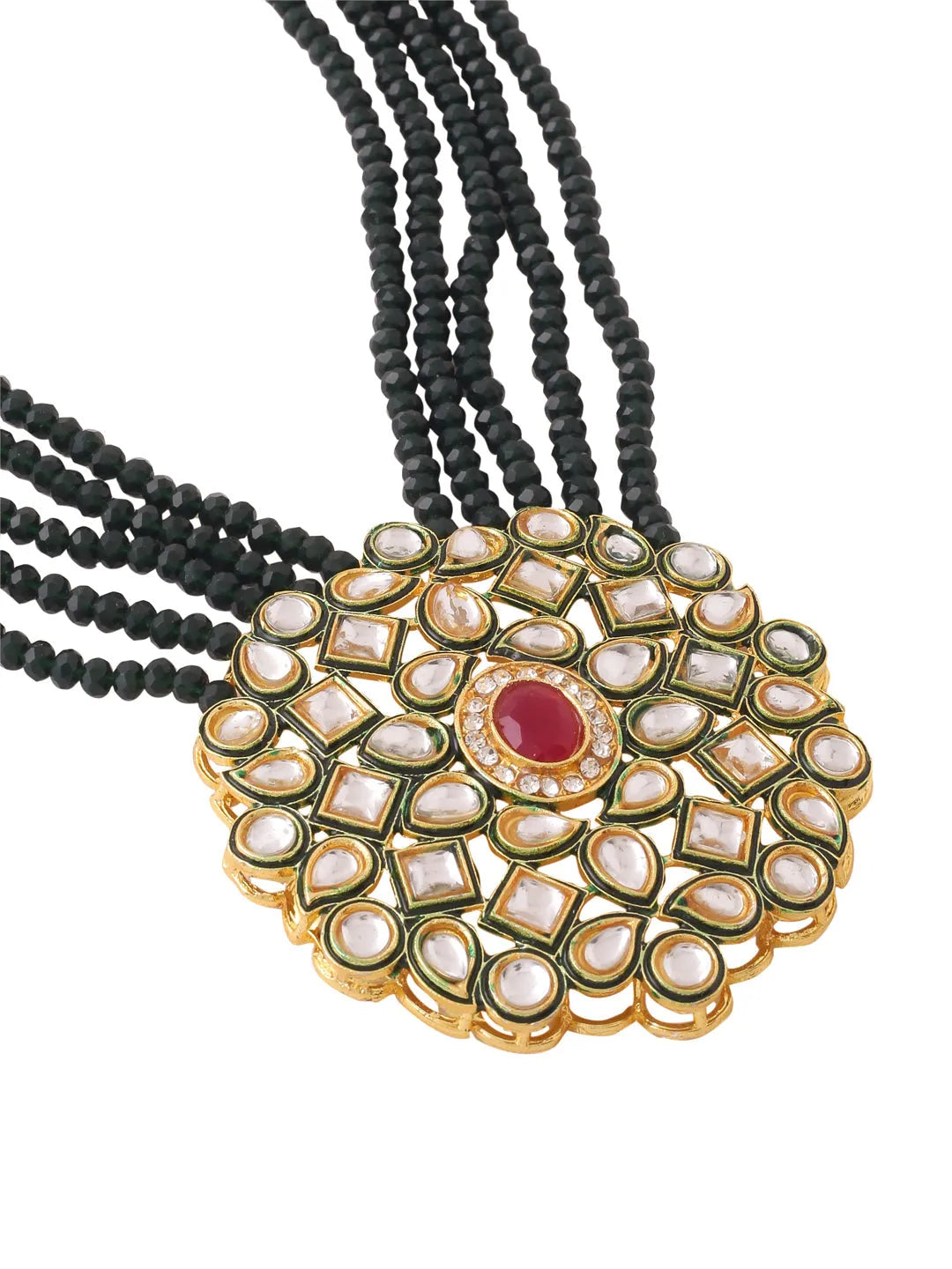 Gold Plated Kundan Studded Jewellery Set