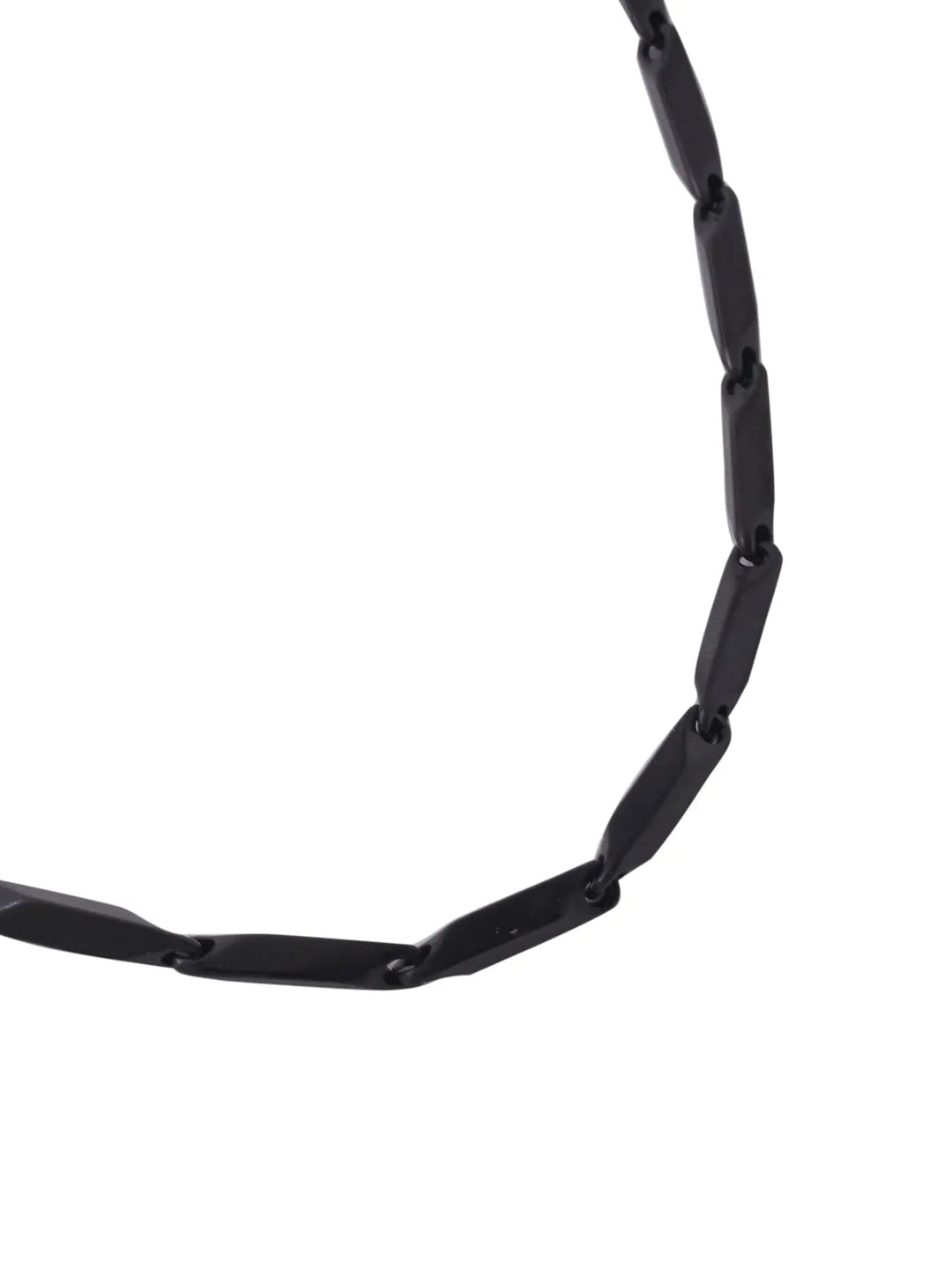 Men Black -Toned Stainless Steel Rhodium Plated Chain