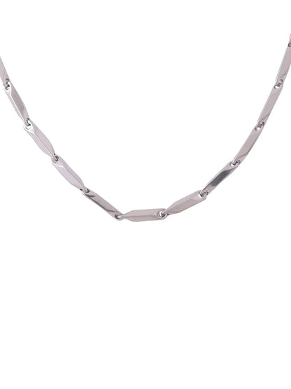 Men Silver-Toned Stainless Steel Rhodium Plated Chain