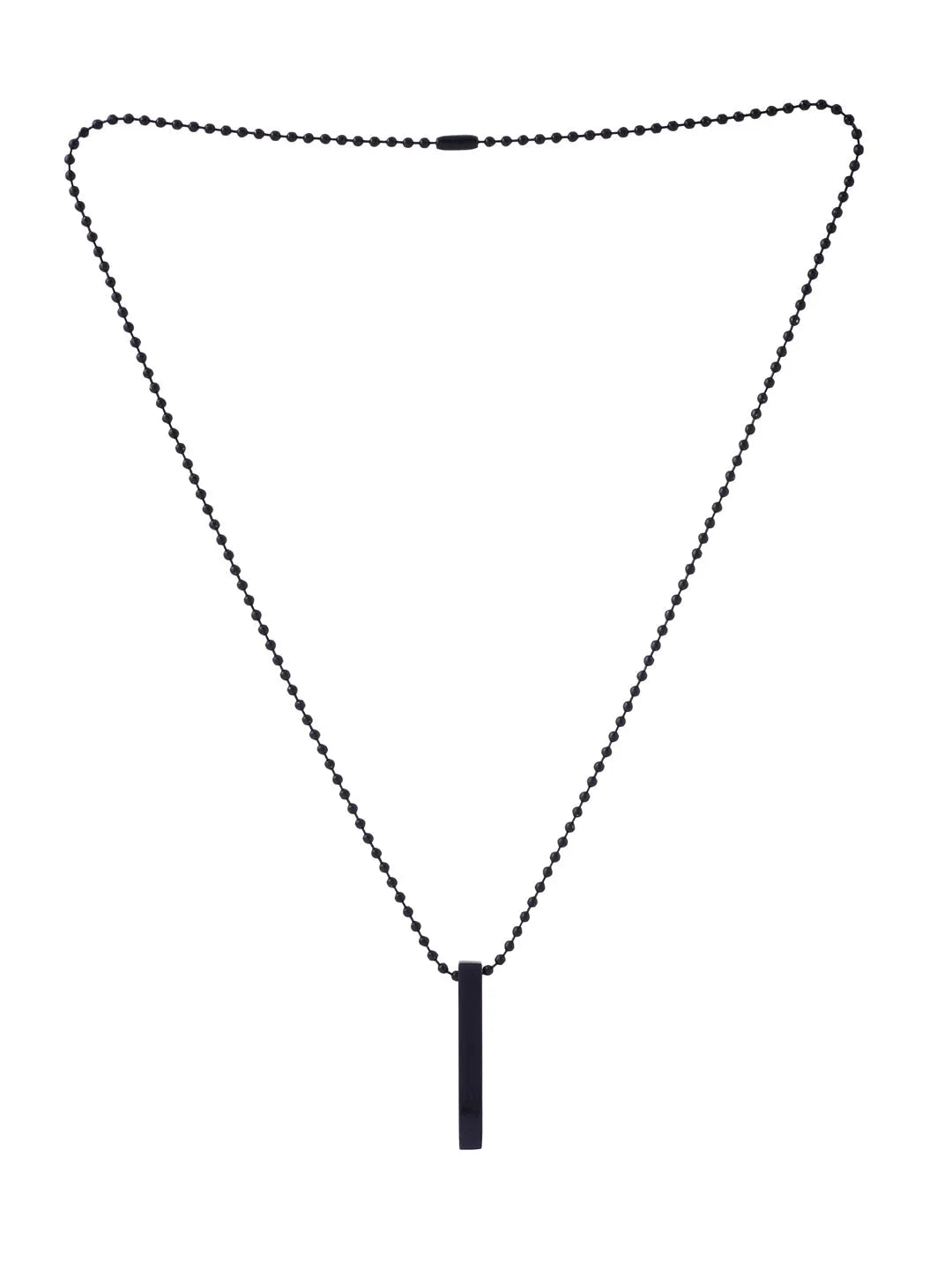 Men Black -Toned Stainless Steel Rhodium Plated Chain With Pendant