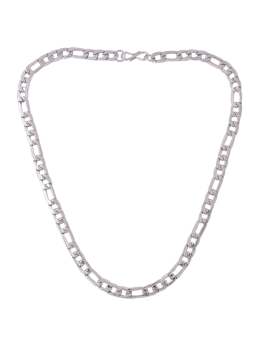 Men Silver-Toned Stainless Steel Rhodium Plated Chain