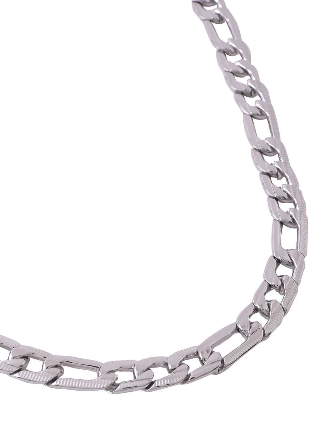 Men Silver-Toned Stainless Steel Rhodium Plated Chain