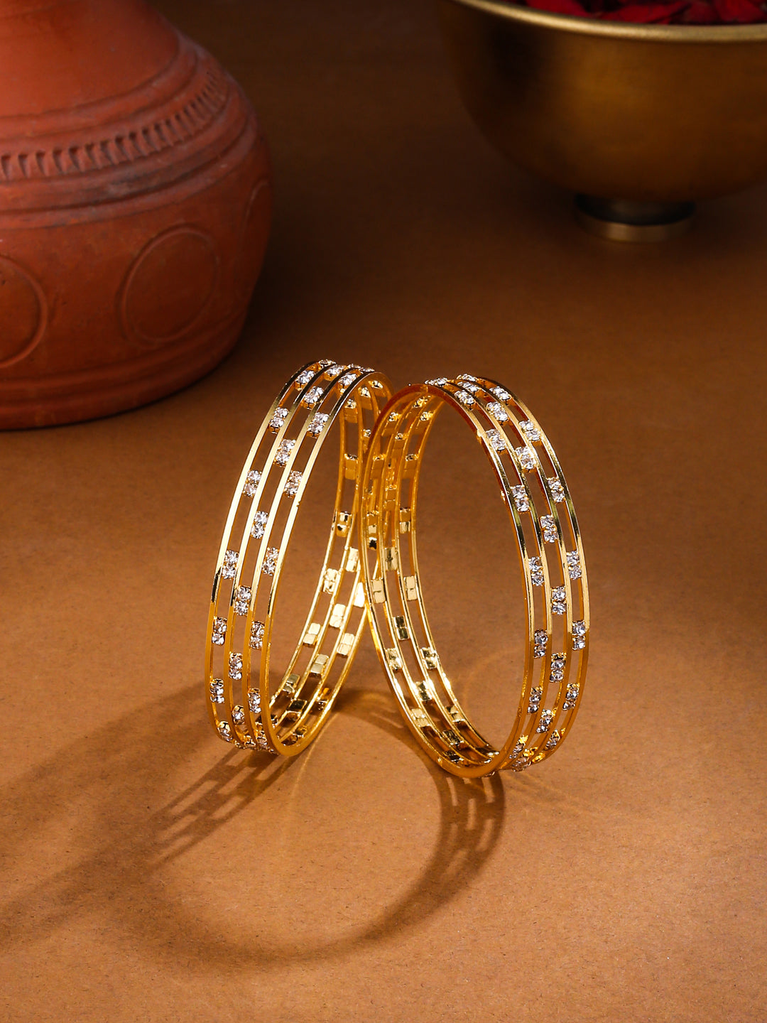 Set of 2 CZ Studded Bangles