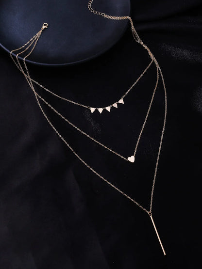 3 Layered Gold Toned Chain Set