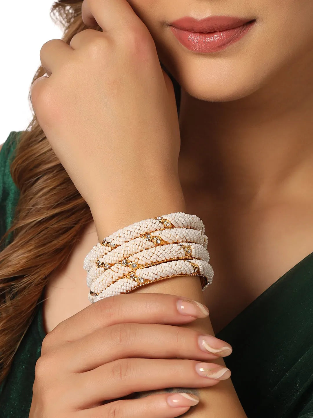 Set of 4 Pearl studded Bangles