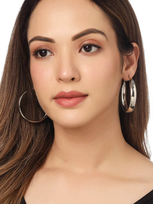 Silver plated hoop earrings