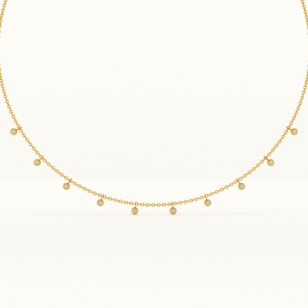 18K Gold Plated Multiple Rhinestones Necklace Chain, Nia