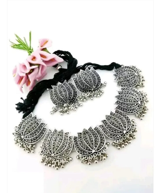 Oxidised Silver, Alloy Silver Jewellery Set (Combo of 2) Samridhi DC