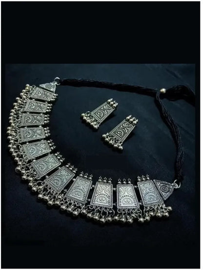 Oxidised Silver-Plated Beaded Jewellery Set Samridhi DC