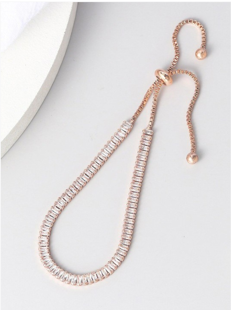 Sleek Rose Gold Diamond Tennis Bracelet