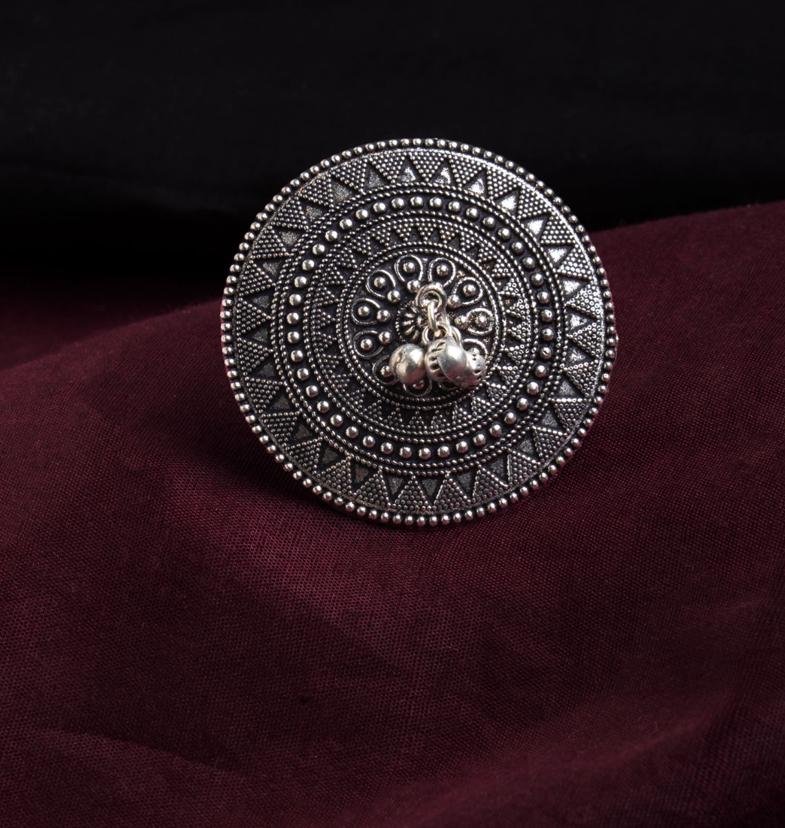 Stylish Mandala Oxidised Rings