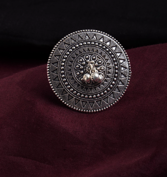 Stylish Mandala Oxidised Rings