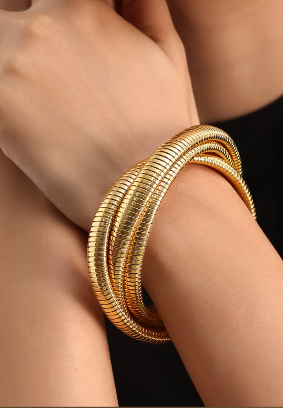 Waterproof Statement Viper Bracelet - 18K Gold Coated