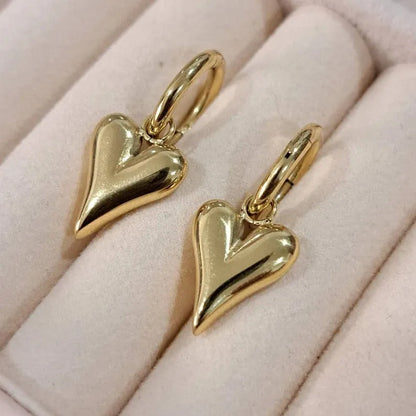 18K Waterproof &amp; Antitarnish Gold Heart Meadow Earrings Pearly Palace