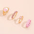 Fashionable Style Gossip Dripping Oil Heart Stone Gold Plated Ring Set - Set Of 4 Destiny Jewels