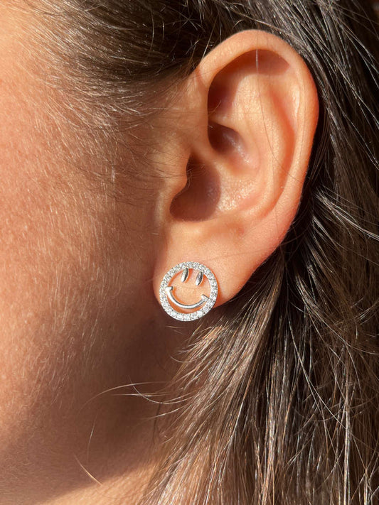 Sterling Silver Smiley Earrings