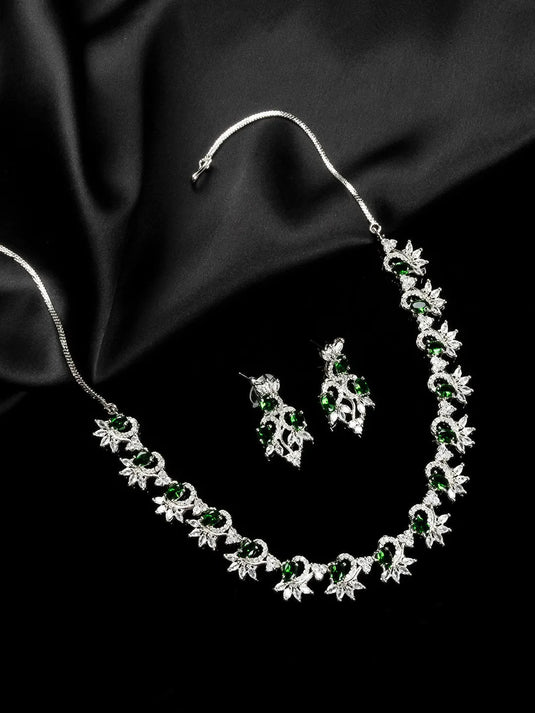 AD CZ jewelry designer necklace set featuring exquisite craftsmanship and stunning design