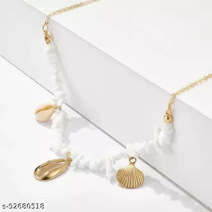 Beach Wind Gravel Stone Sea Shell Chain Pendant Destiny Jewels