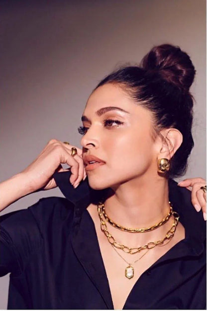 Deepika Padukone Gold Chunky Necklace Destiny Jewels