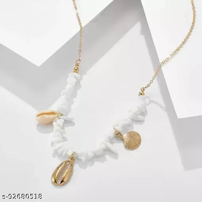 Beach Wind Gravel Stone Sea Shell Chain Pendant Destiny Jewels