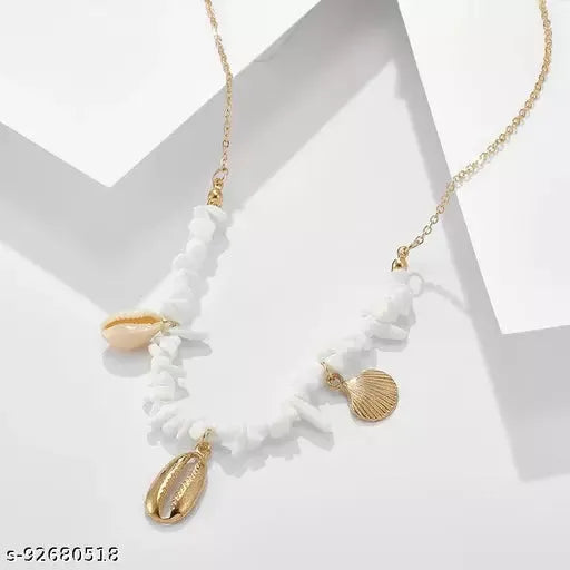 Beach Wind Gravel Stone Sea Shell Chain Pendant Destiny Jewels