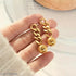 Gold Plated Stainless Steel Links Chain With Drop Ball Earrings Destiny Jewels