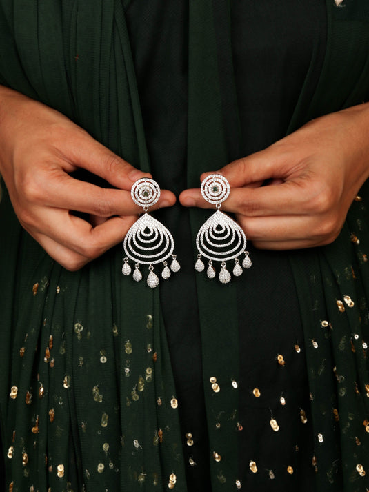 Anantara Luxurious Party Wear Earrings With Emerald Stone For Style Statement