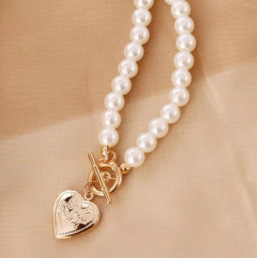 Fashionable Pearl Gold-Plated Plated Alloy Necklace Destiny Jewels