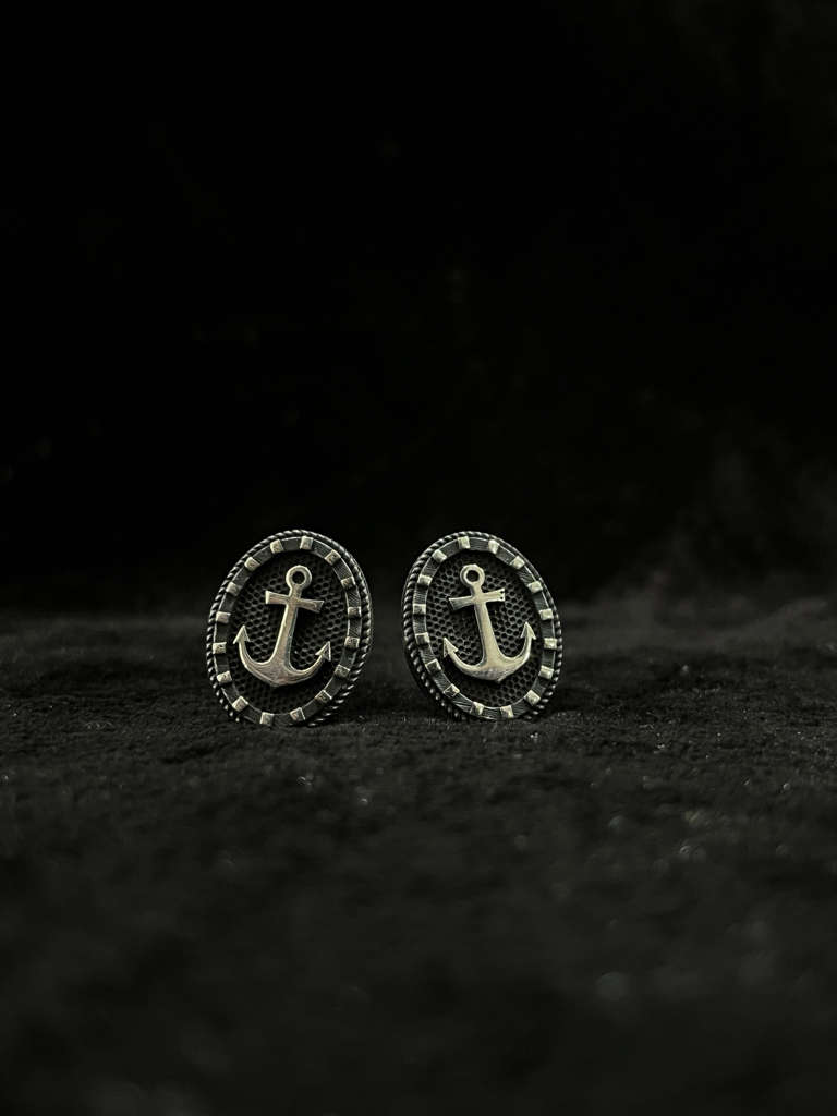 Sterling Silver Anchor Cufflinks For Him