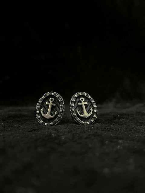 Sterling Silver Anchor Cufflinks For Him