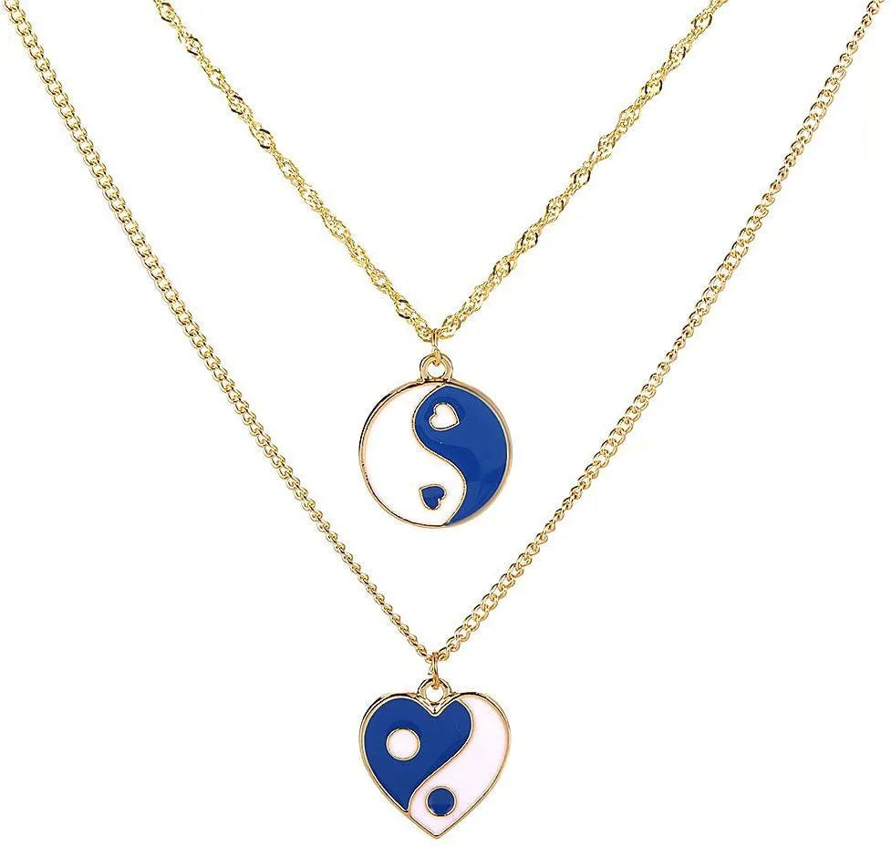 Latest Stylish Heart &amp; Circle Shape Pendant Chain Set Destiny Jewels