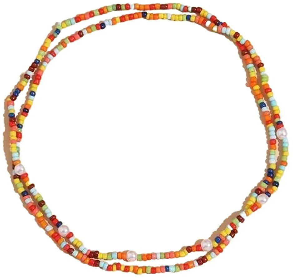 Handmade Multicolor Beaded Necklace For Women Crystal Alloy Chain Destiny Jewels