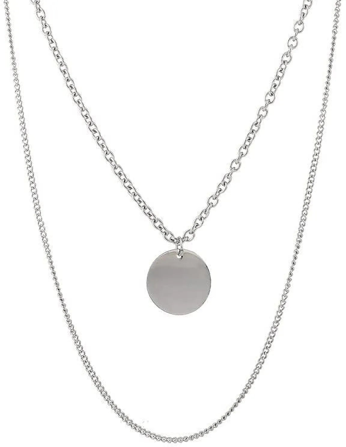 Stylish Sterling Silver Plated Coin Pendant Necklace Destiny Jewels