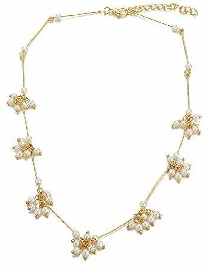 Modern Era Gold Plated Pearl Flower Pendant Destiny Jewels