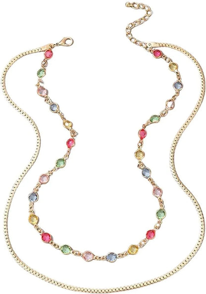 Trending Colorful Crystal Layered Chain For Women Destiny Jewels