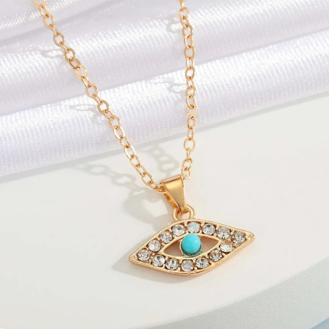 Stylish Evil Eye Gold Plated Necklace Chains Destiny Jewels