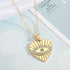 Gold Plated Stone Decor Heart Shaped Evil Eye Charm Pandant Necklace Zircon Alloy Necklace Destiny Jewels