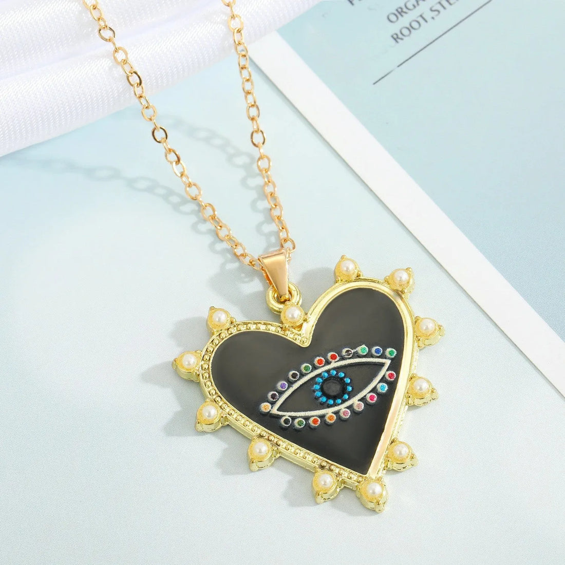 Modern Evil Eye In Heart Shaped Chain Destiny Jewels