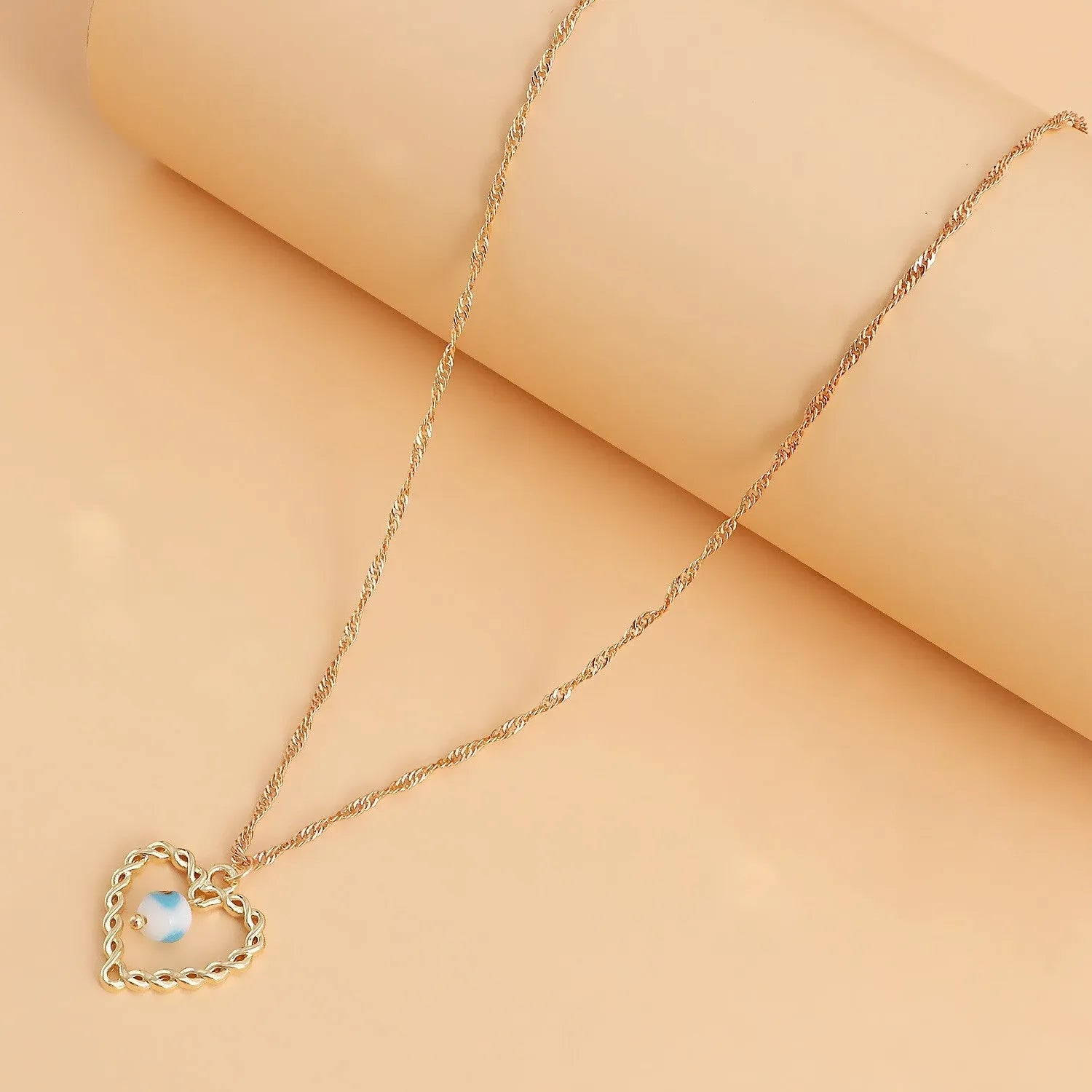 Gold Plated Heart Evil Eye Necklace For Women &amp; Girls Alloy Necklace Destiny Jewels