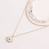 Gold Plated Multiple White Evil Eye With Sunflower Charm Necklace Alloy Necklace Destiny Jewels