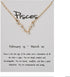 Desiny Jewels Gold Plated Rhinestone Decor Pisces Horoscope Astrology Zodiac Card Necklace Alloy Necklace Destiny Jewels