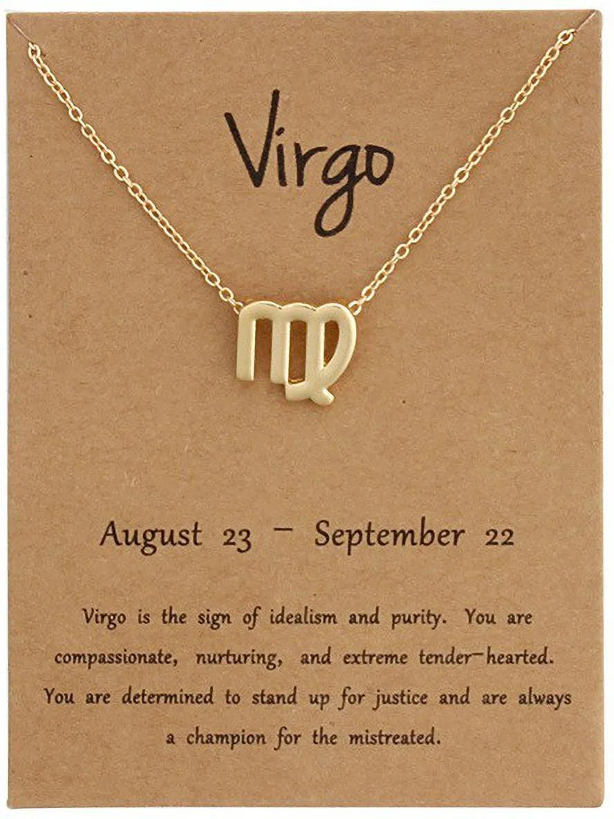 Desiny Jewels Gold Plated Virgo Zodiac Pendant Symbol Zodiac Sign Necklace Alloy Necklace Destiny Jewels