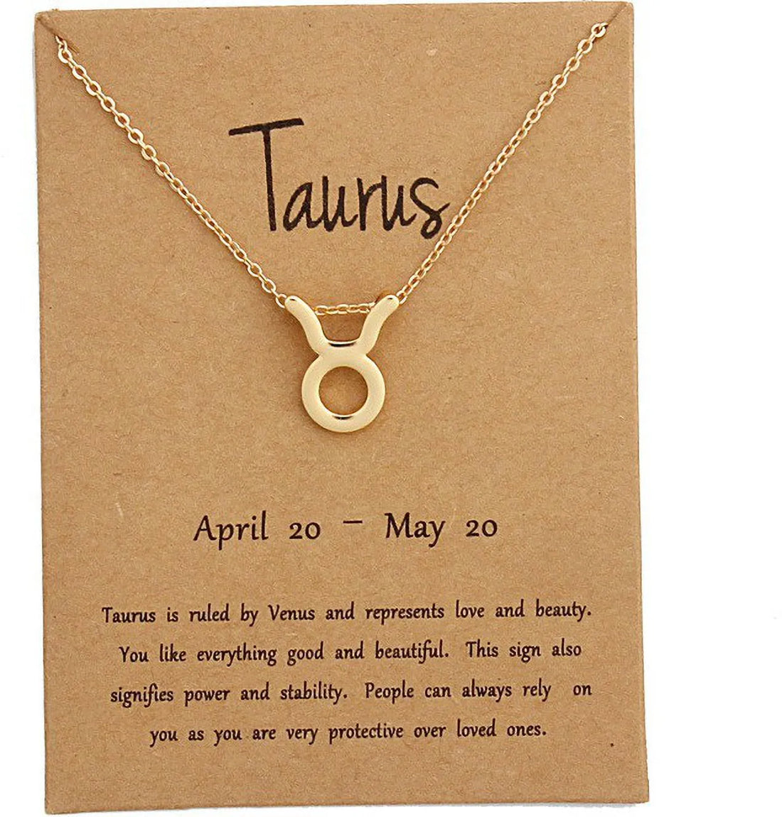 Desiny Jewels Gold Plated Taurus Zodiac Pendant Symbol Zodiac Sign Necklace Alloy Necklace Destiny Jewels