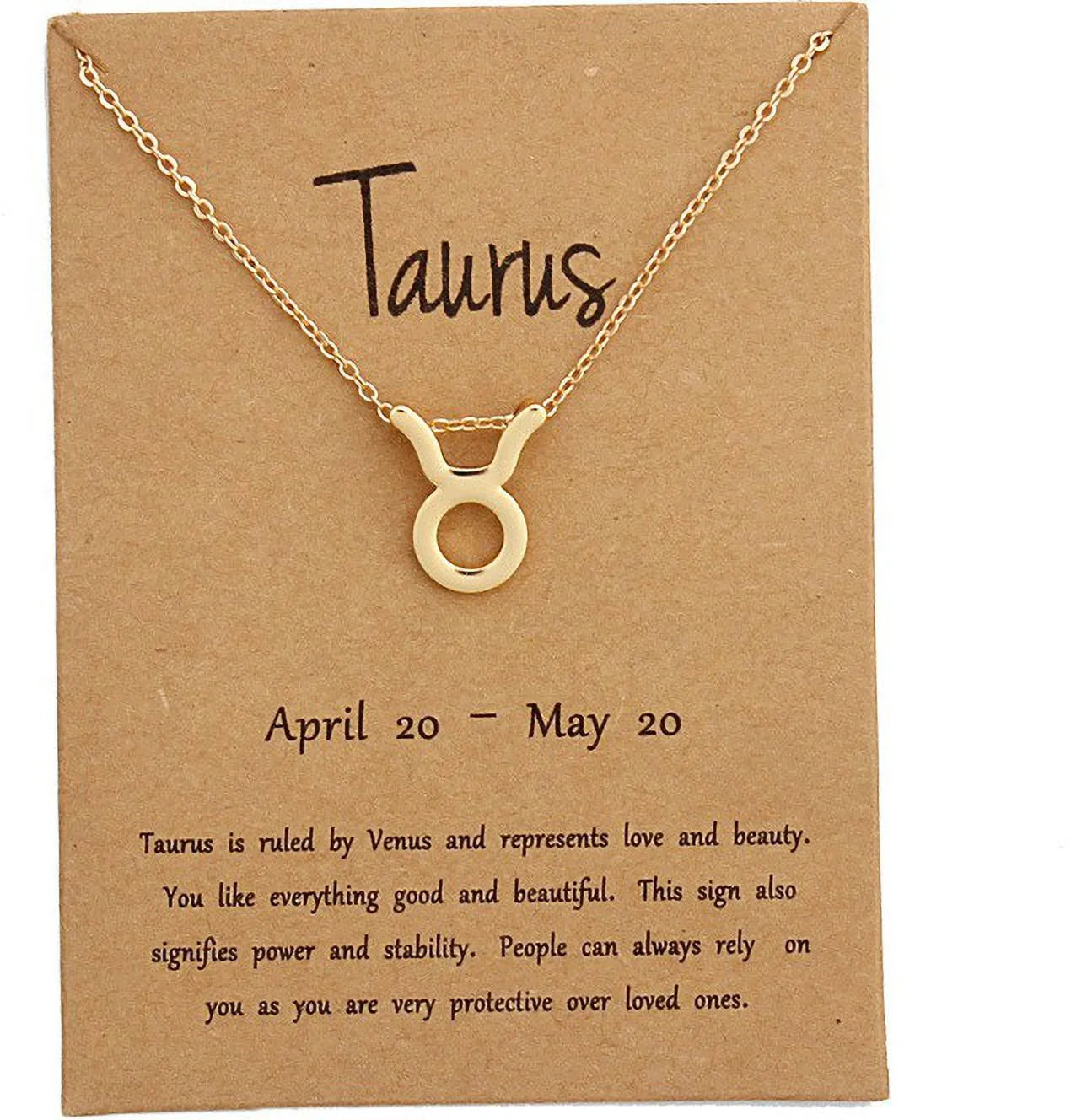 Desiny Jewels Gold Plated Taurus Zodiac Pendant Symbol Zodiac Sign Necklace Alloy Necklace Destiny Jewels