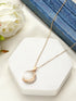 New Korean Design Circular Moonstone Décor Necklace For Women & Girls Beads Gold-Plated Plated Alloy Necklace Destiny Jewels