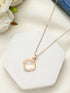 Korean Design Stone Décor Simple Square Shell Pendant Necklace For Women & Girls Beads Gold-Plated Plated Alloy Necklace Destiny Jewels