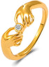 Stylish Hug Hands Gold Plated Ring - Set Of 1 Destiny Jewels