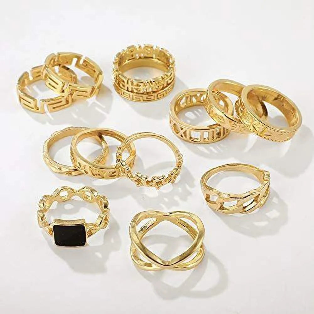 Alloy Gold Plated Ring Set - Set Of 13 Destiny Jewels