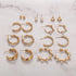 New Trendy Combo Of 9 Pair Pearl Décor Fashionable Hoop & Stud Earrings Set Pearl Alloy Drops & Danglers - Pair Of 9 Destiny Jewels